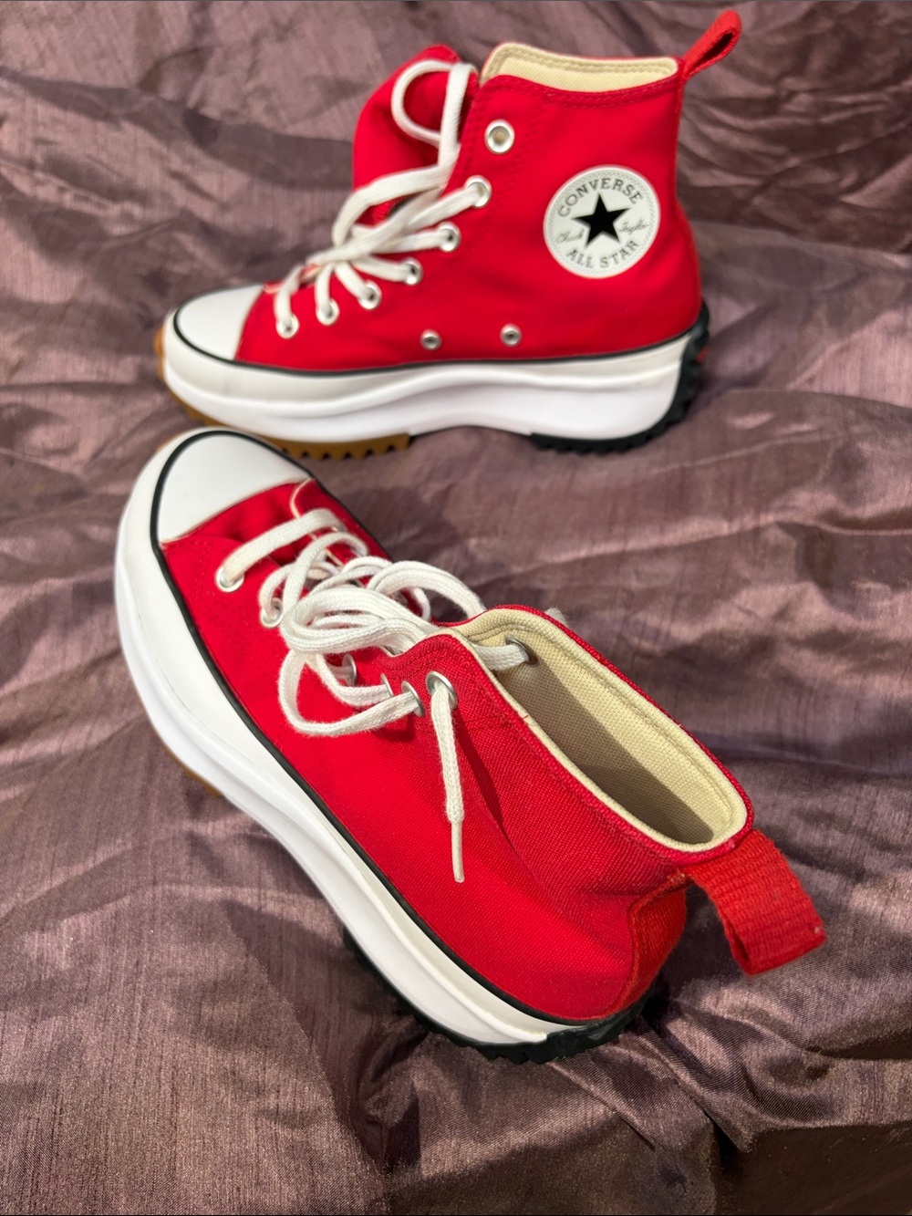 Converse Kids Red High-Top Platform Sneakers